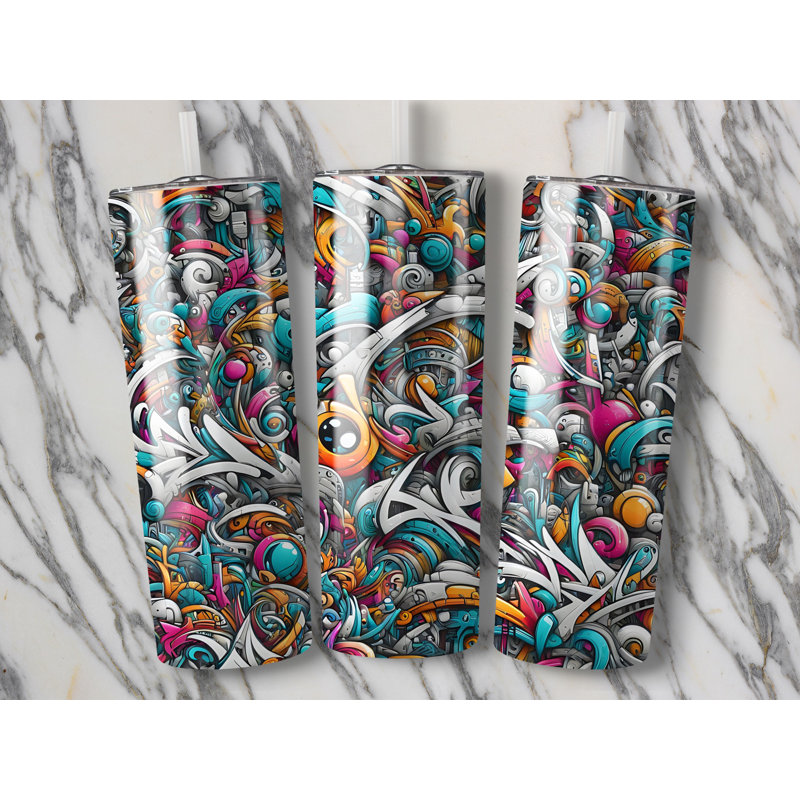 Choose Handmade Tumblers 591ml Vacuum Insulated Stainless Steel (18/8) Travel Tumbler with Straw