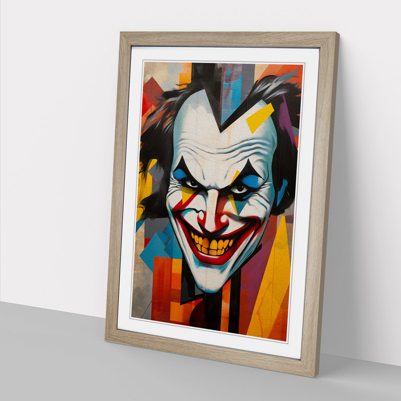 XYZ-FRM-V1223-3912 Joker Constructivism - Single Picture Frame Print on Wood, Oak Framed, 34cm H x 25cm W x 2cm D
