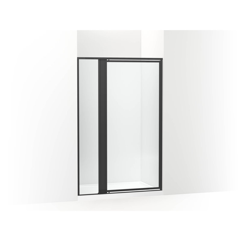 Attend 72" H Pivot Shower Door With 1/8"-Thick Glass, Black