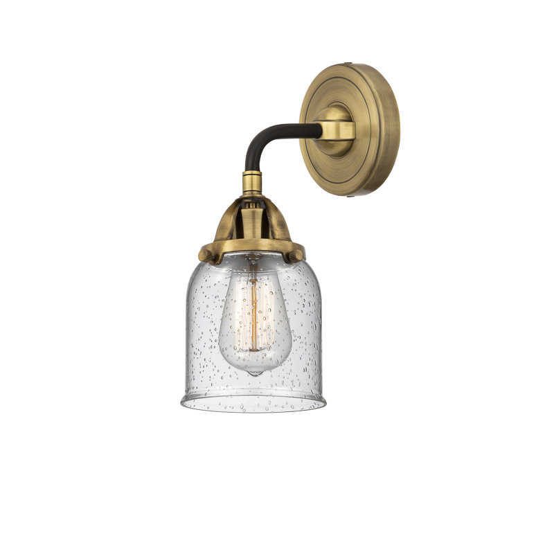 Shauna Armed Sconce, LED, Black/Antique Brass