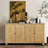 59-Inch Rustic Wood Accent Cabinet with 4 Doors – Versatile Storage Solution for Living Room, Dining Room, or Entryway??
