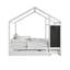 Lit à baldaquin en bois blanc-774125245