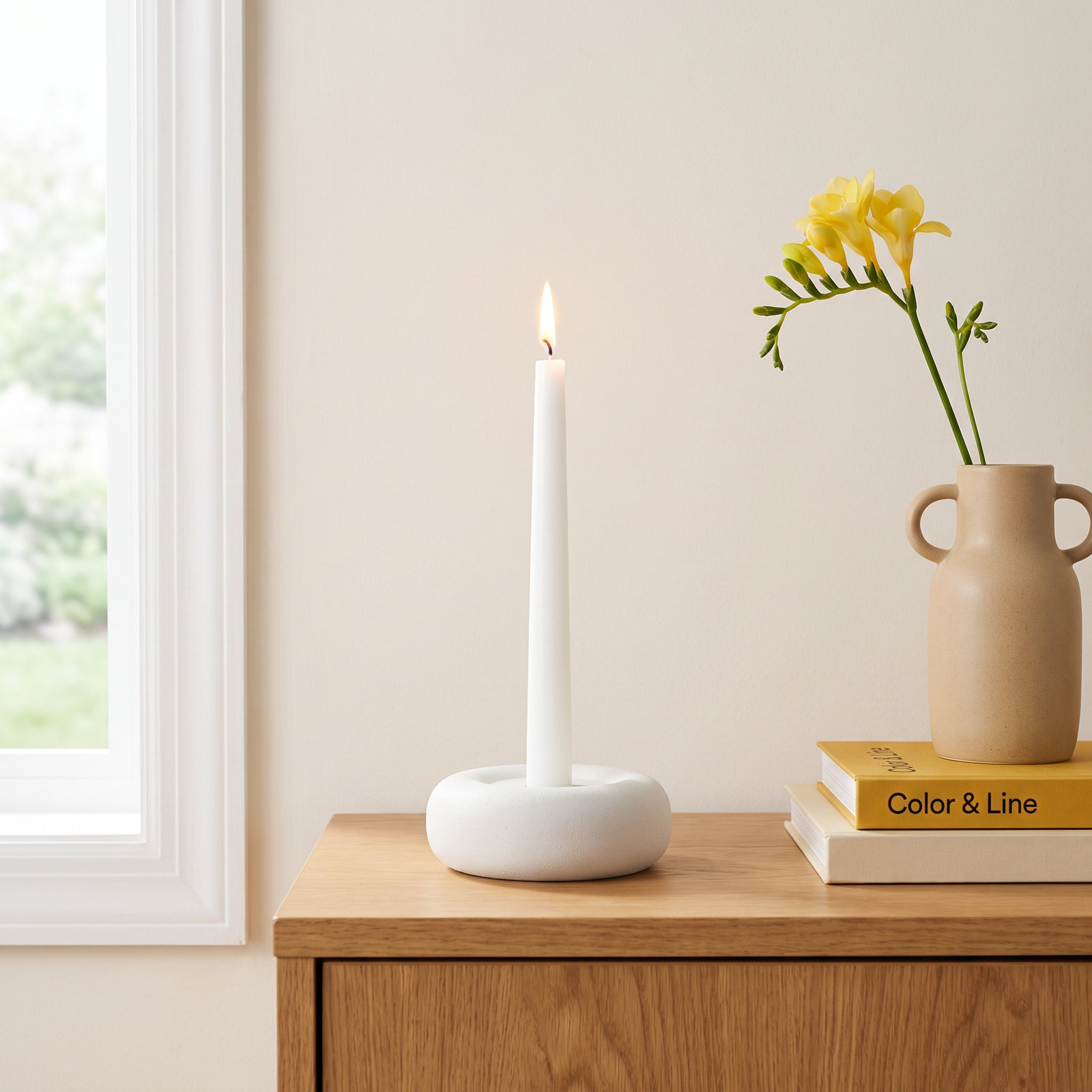Giedre Aluminum Candle Accessories, White