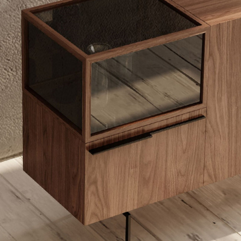Light Luxury Walnut-Colored Sideboard