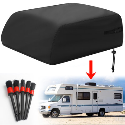 RV Air Conditioner Cover,600D Oxford Fabric, for Dometic Brisk II & Coleman Mach Series, Waterproof, Tear and Fade Proof, Travel Trailer AC Cover with Free 5 Automotive Detail Brushes