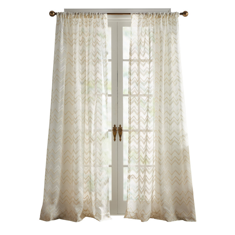 Paire de rideaux transparents Simone, L 50 po x L 95 po, Beige