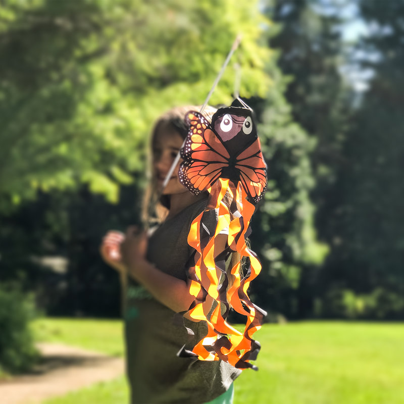 Monarch Butterfly Windsock on a Wand