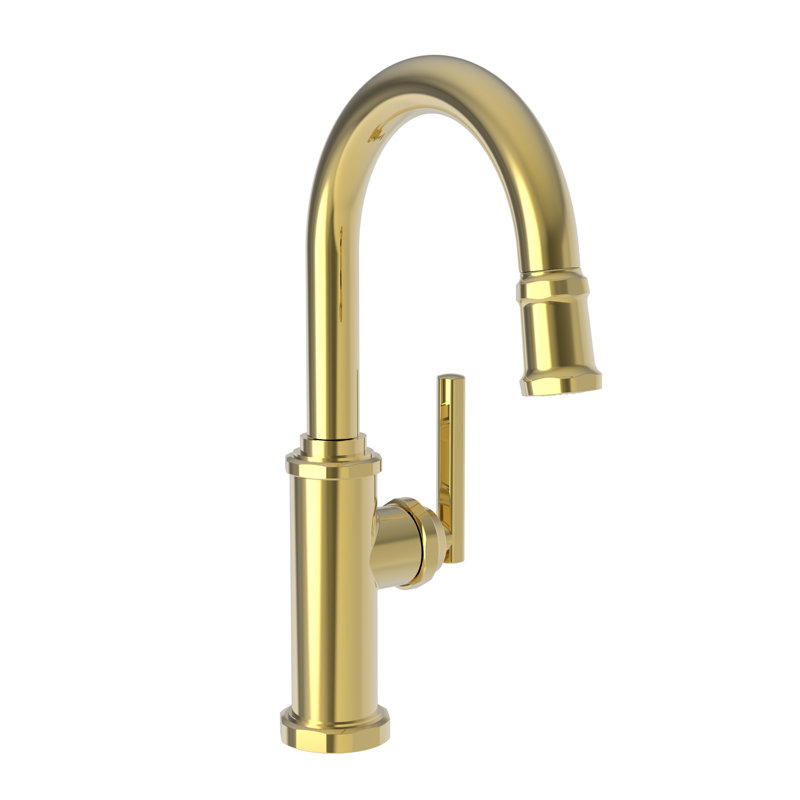 Heaney Single Handle Pull Down Bar Faucet, Polished Gold (PVD)