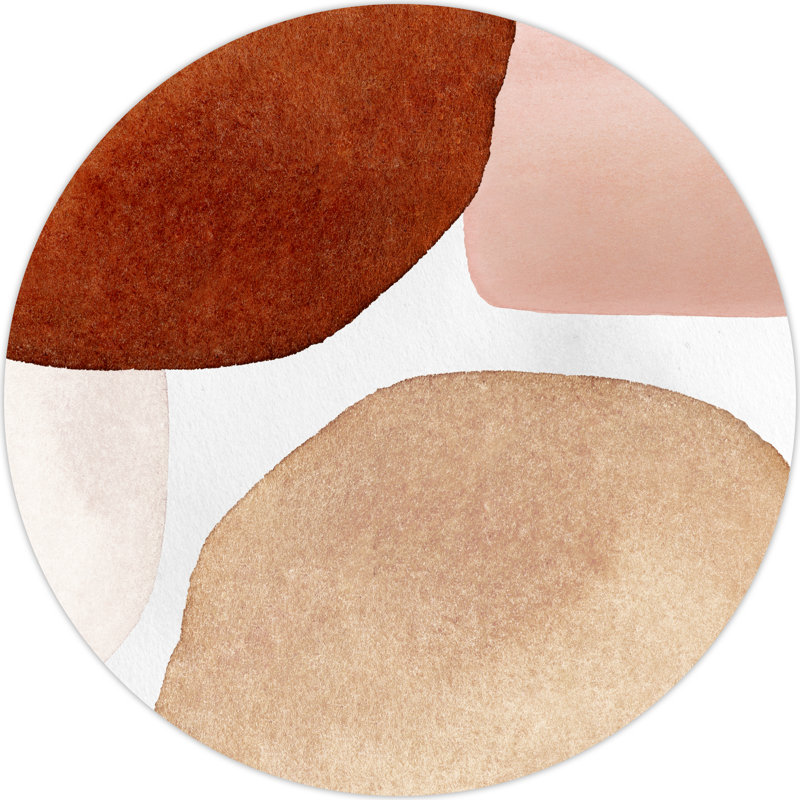 Derryck Vinyl Machine Printed Area Rug, Round 150cm