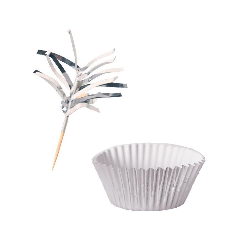 Liners et choix de petits gâteaux métalliques, Argent