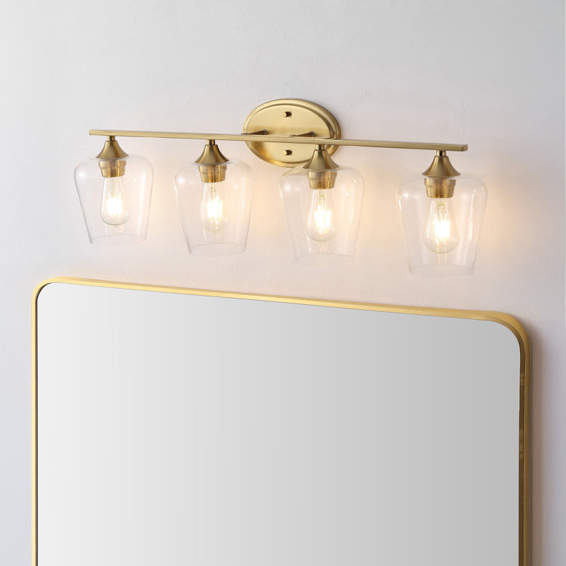 Éclairage pour meuble-lavabo rustique à DEL Dejon, Laiton doré, 4
