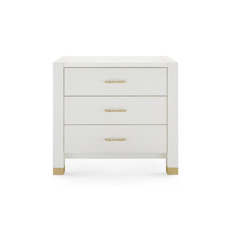 Camden 3-Drawer Side Table, Sand White