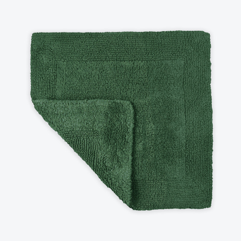 Nagelly Reversible Square Bath Mat, Dark Green