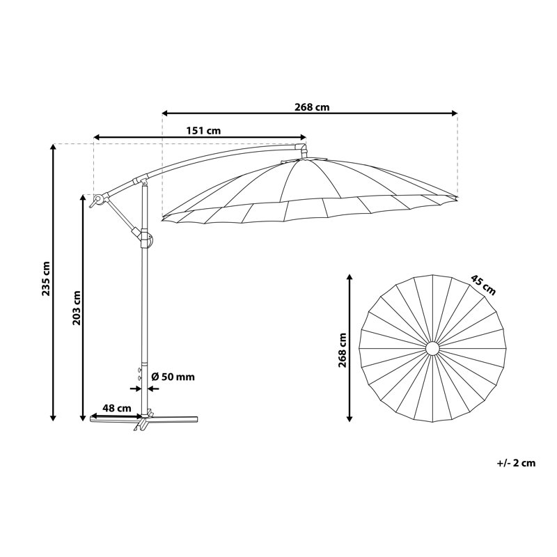 268cm Cantilever Parasol, Beige