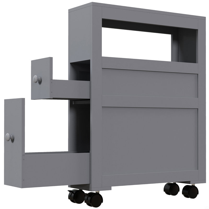 Armoire de rangement latérale en bois, Gris