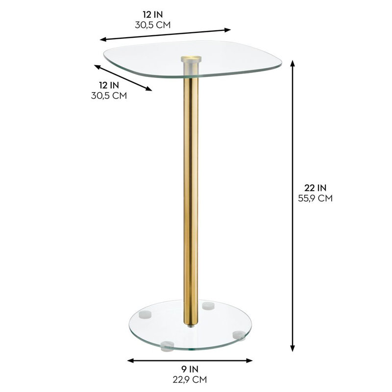 iDesign Square Drink Table for Small Spaces