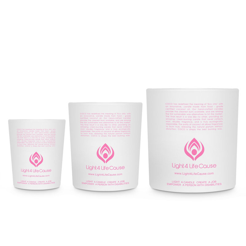 Bougie rose à la cire et à la noix de coco, Pot de 11 oz