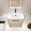 Meuble-lavabo autoportant de 30 po avec lavabo en résine et rangement à fermeture en douceur