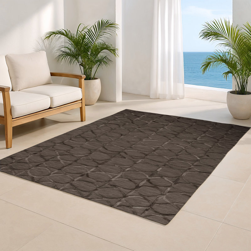 Tapis gris intérieur et extérieur Trellis, Rectangulaire 8 pi x 10 pi