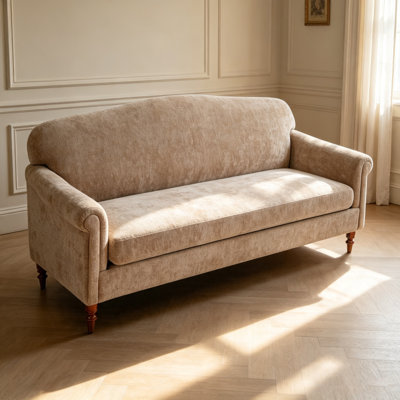 Modern Loveseat Sofa 77.5" 2-seater Couch Upholstered Loveseat with Rolled Arms for Living Room, Reading Corner and Small Spaces, Oatmeal
