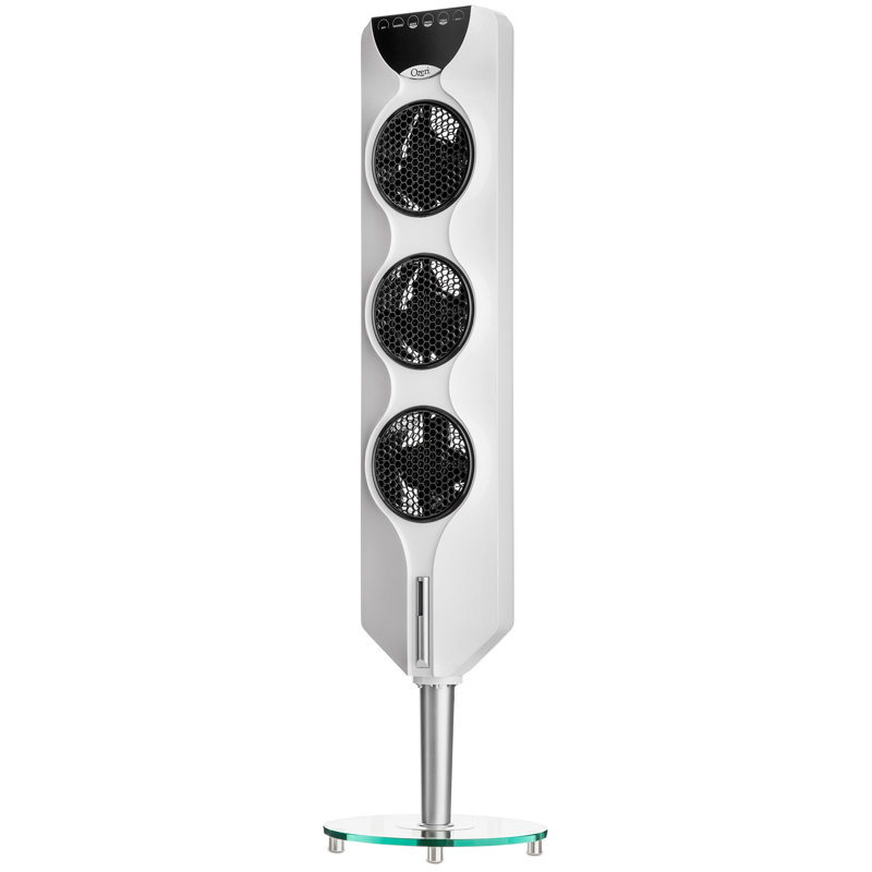 White 44" Oscillating Tower Fan with Remote Control