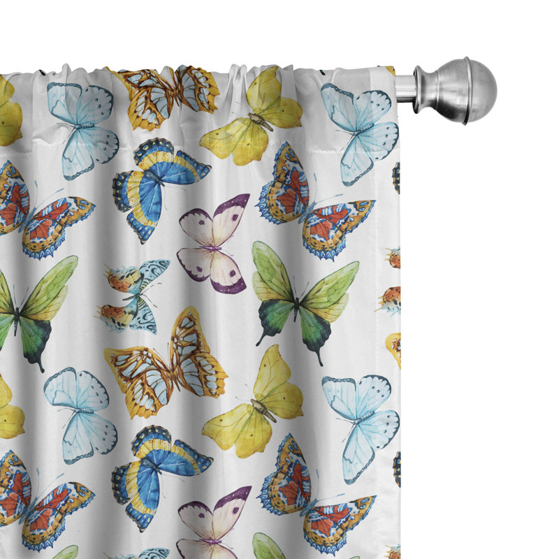 Geometric Semi-Sheer Rod Pocket Curtain Panels, 28" W x 95" L