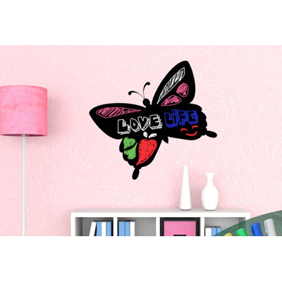 Décalcomanie murale papillon tableau noir