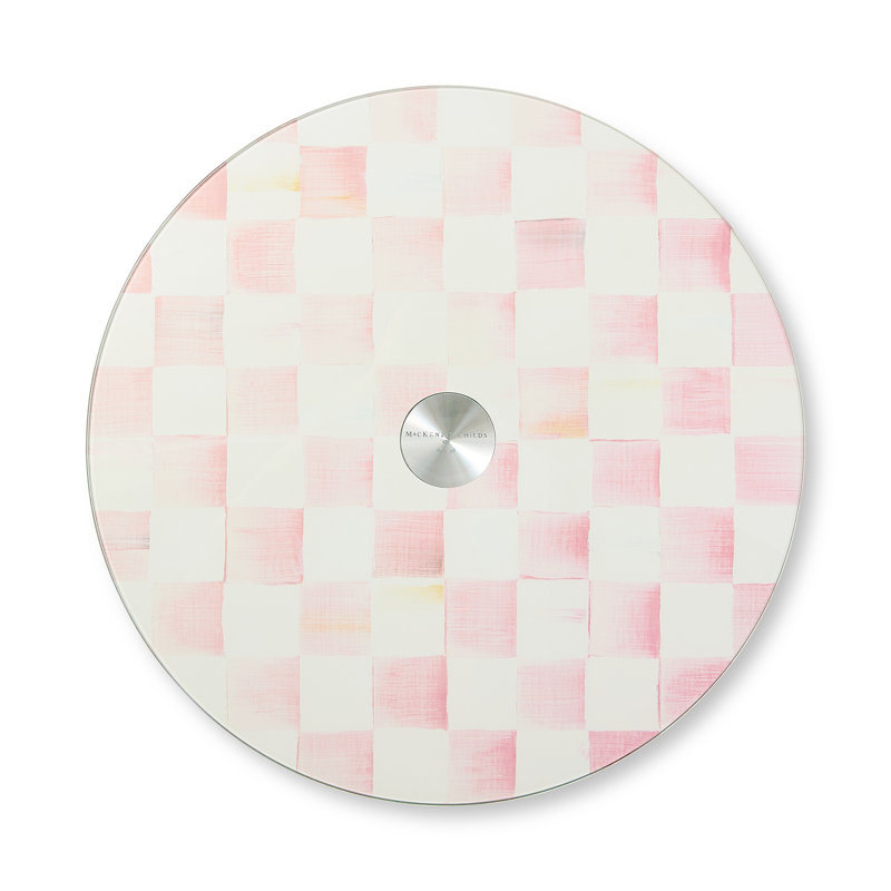 Rosy Check Glass Lazy Susan