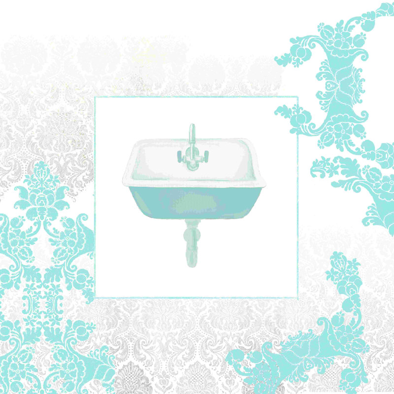 Lavabo bleu - impression sur toile tendue, L 30 po x H 30 po