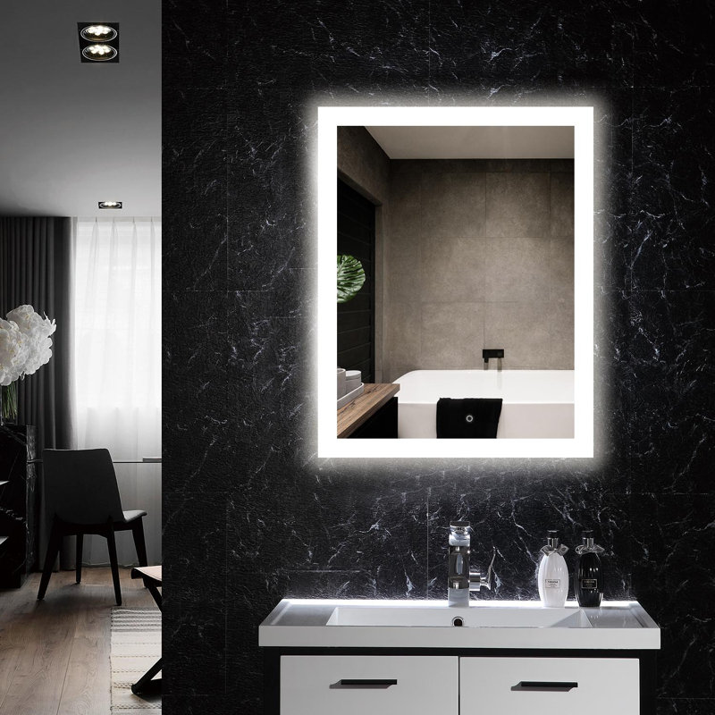 Naliyah  48X30 Inch LED Bathroom Mirror Backlit Light, IP44, 6000K-6500K, Energy Saving Copper-Free Silver LED Wall Vanity Mirror