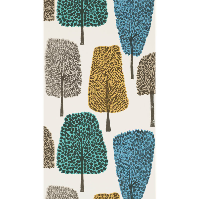 10.05m x 52cm Matte Wallpaper Roll, Slate/Apple/Ivy
