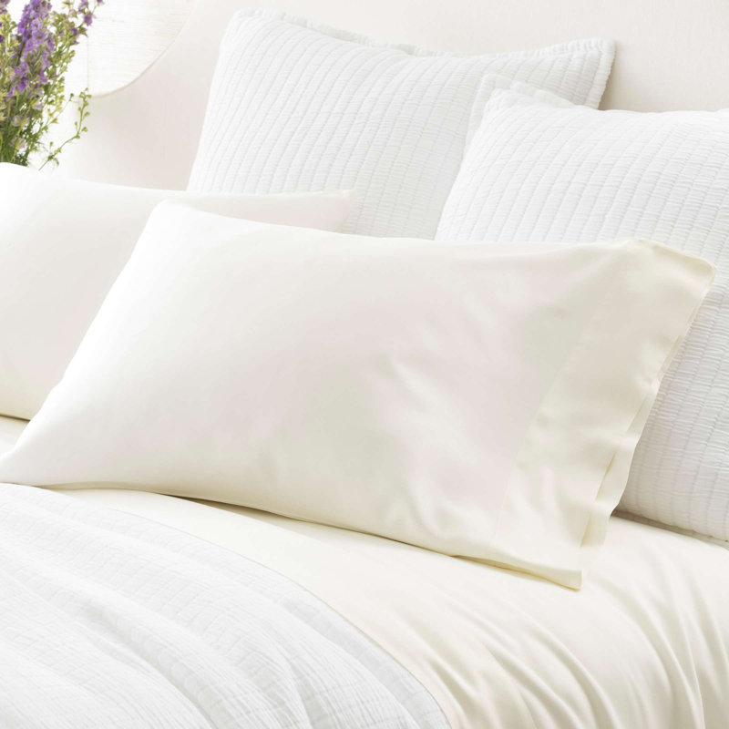 Silken Solid Pillowcases, King Pillowcases, Ivory