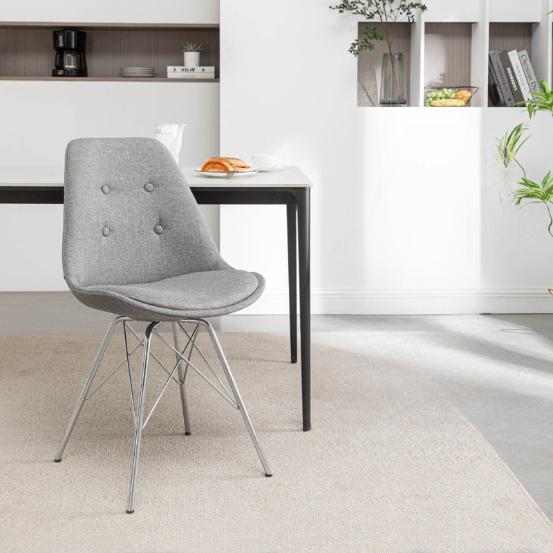Chaise d'appoint rembourrée Heath, Gris, 1