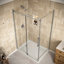 Porte de douche coulissante semi-sans cadre 48 po x 76 po Po avec quincaillerie en chrome poli trempé 5/16 po traité CrystalTech-120912216