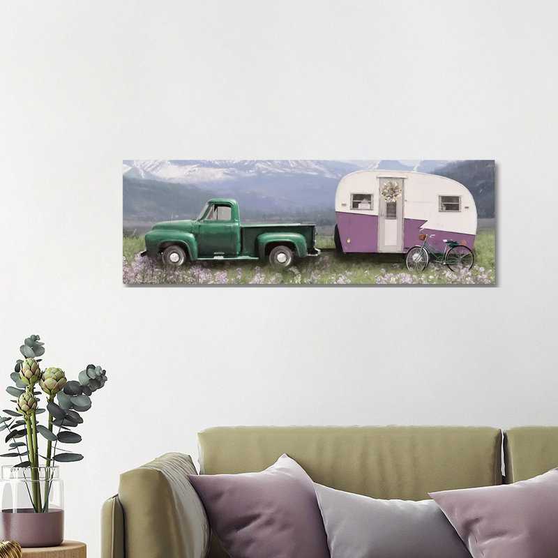 Spring Camping With Bike by Lori Deiter - Wrapped Canvas Panoramic Print, 121.92 cm H x 40.64 cm W x 1.91 cm D