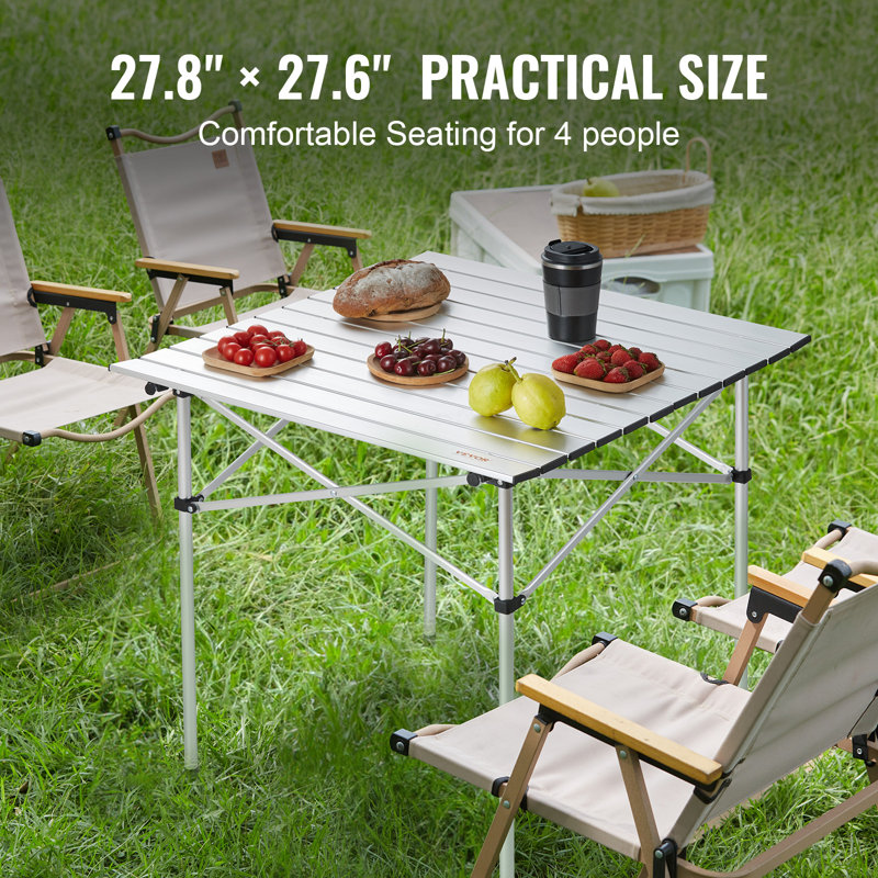 Compact Aluminum Folding Camping Table with Carry Bag