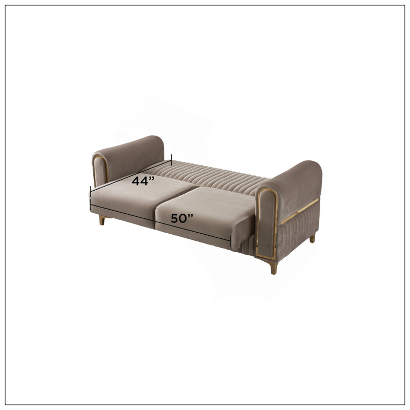 Causeuse-lit en velours Melody