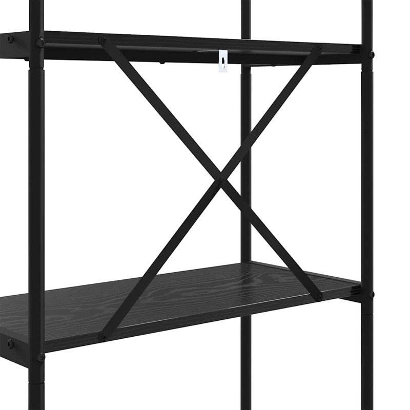  Bookshelf Engineered Wood, Black Oak, (5 Shelves) 183cm. H x 80cm. W x 30cm. D