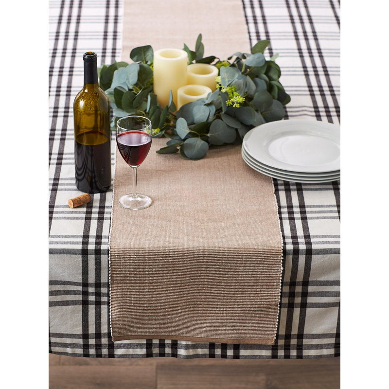 100% Cotton Table Runner, 108" x 13", Brown