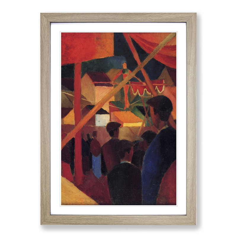 Tightrope Walker Vol.2 by August Macke - Picture Frame Painting, 48cm H x 36cm W x 2cm D, Oak