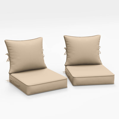 Braun Outdoor Cushions 19X19X4 Patio Chair Cushions Indoor/Outdoor Seat and Back Cushion,Cushions Only (Set Of 2)