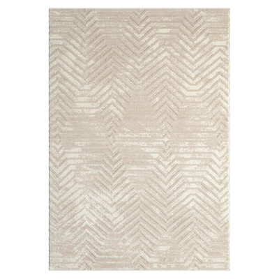 Tapis beige à motif géométrique à lignes horizontales abani Rugs Ter140A