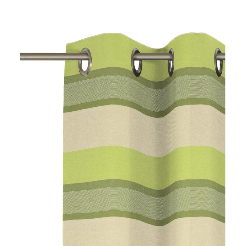 Menorca Room Darkening Curtain Single Panel, 132 W x 245 D cm, Green