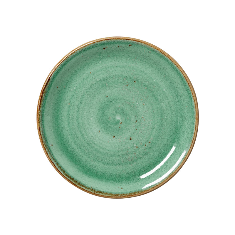 Assiette en forme de pomme craquelée, Bleu/brun