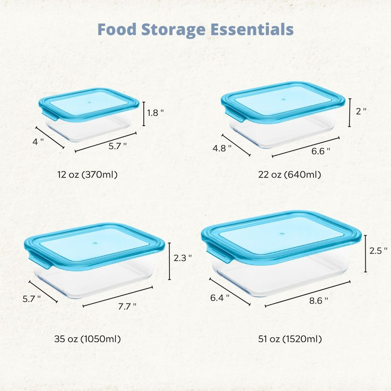 Aimsley Glass Food Storage Container, Blue