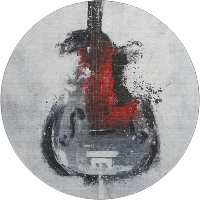 Premium Machine Washable Mayfield AMF2091 Music Rug, 10' x 14', Gray