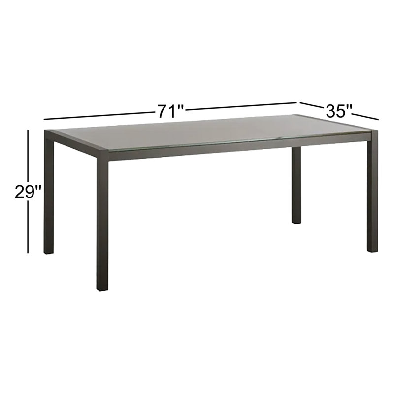 Skiff Outdoor Dining Table, Carbon, 35" D x 71" L