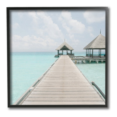 «Tropical Beach Pier», estampe numérique encadrée par Noah Bay