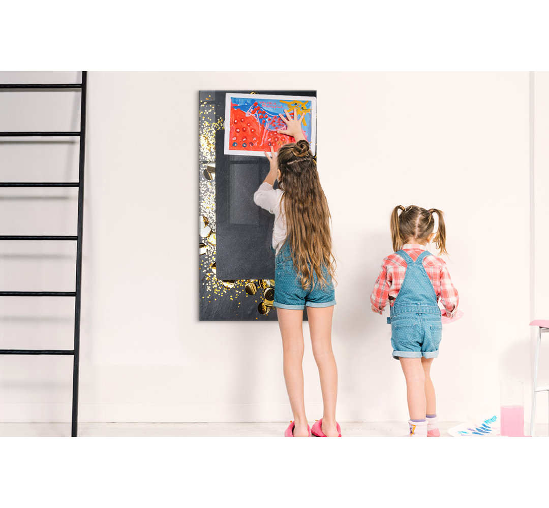 Magnetic Memo Board Whiteboard - 60 x 120 cm - With Marker and Magnets - Colorful powder