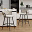 Upholstered Counter Stool With Metal Frame-481605384-481605383